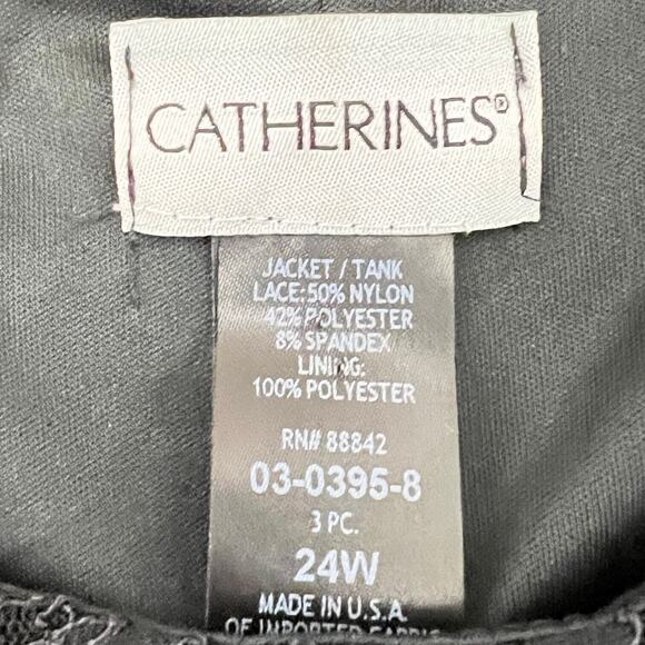 Catherines Womens Lace Tank Size 24W Black Sleeveless Loose Flowy Whimsigoth - Picture 5 of 6